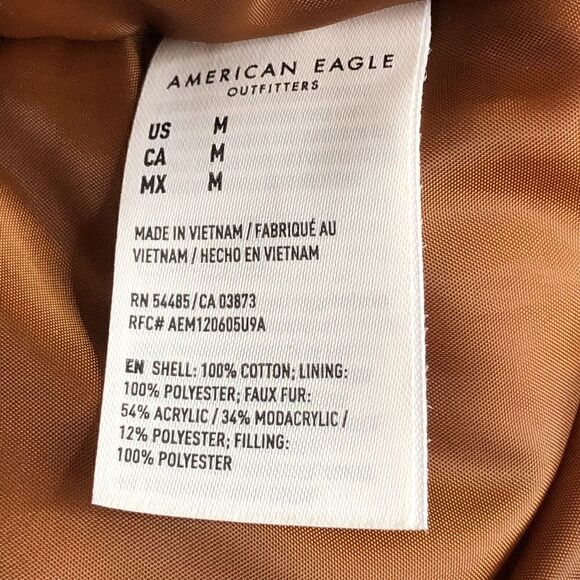 AMERICAN EAGLE AE Women's Y2K Corduroy Penny Lane Long Parka Coat Faux Fur Med - Picture 9 of 12